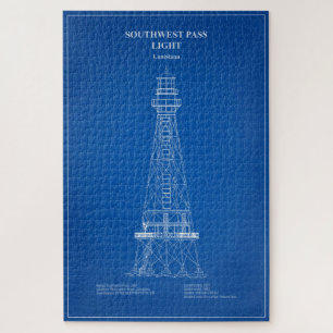 Southwest Pass Vuurtoren - Louisiana - AD Legpuzzel
