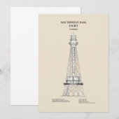 Southwest Pass Vuurtoren - Louisiana - SBD Bedankkaart (Voorkant / Achterkant)