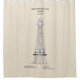 Southwest Pass Vuurtoren - Louisiana - SBD Douchegordijn