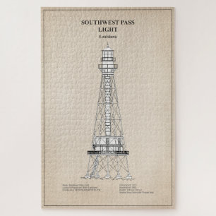 Southwest Pass Vuurtoren - Louisiana - SBD Legpuzzel