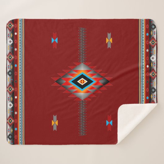 Southwest Pattern #1 - kleur kiezen Sherpa Deken (Voorkant (horizontaal))