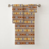 Southwest Pattern Design Rust Grey Gold Bad Handdoek (Insitu)