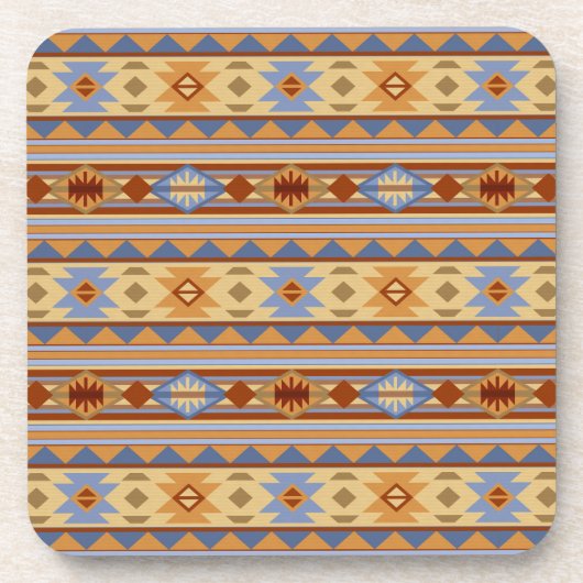Southwest Pattern Design Rust Grey Gold Bier Onderzetter (Voorkant)