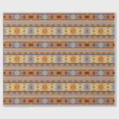 Southwest Pattern Design Rust Grey Gold Cadeaupapier (Vlak)
