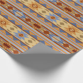 Southwest Pattern Design Rust Grey Gold Cadeaupapier (Hoek)