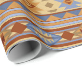 Southwest Pattern Design Rust Grey Gold Cadeaupapier (Rol Hoek)