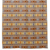 Southwest Pattern Design Rust Grey Gold Douchegordijn (Voorkant)