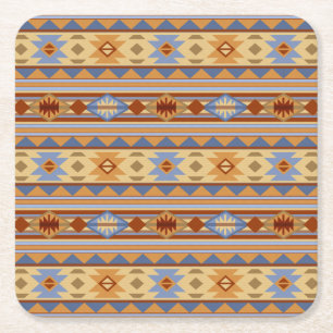 Southwest Pattern Design Rust Grey Gold Kartonnen Onderzetters