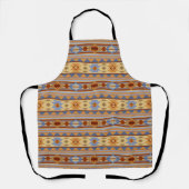 Southwest Pattern Design Rust Grey Gold Schort (Voorkant)
