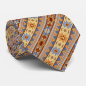 Southwest Pattern Design Rust Grey Gold Stropdas (Opgerold)