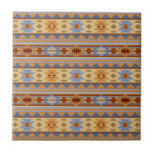 Southwest Pattern Design Rust Grey Gold Tegeltje (Voorkant)