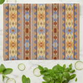 Southwest Pattern Design Rust Grey Gold Theedoek (Gevouwen)
