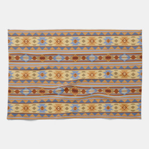 Southwest Pattern Design Rust Grey Gold Theedoek