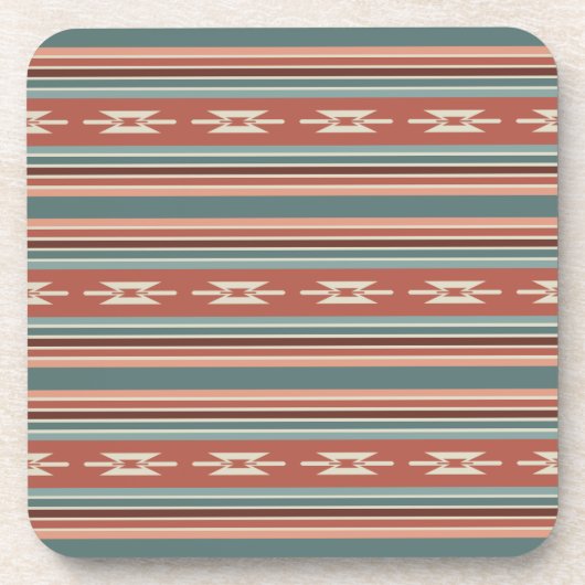 Southwest Pattern Stripes 2 Bier Onderzetter (Voorkant)