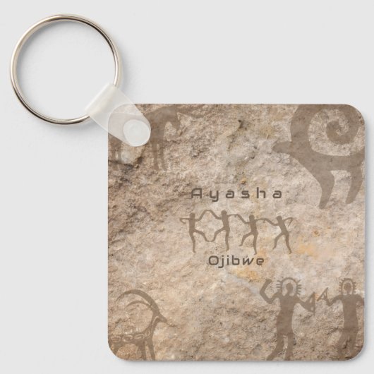 Southwest Petroglyhs Custom Tribe/Name Sleutelhanger (Voorkant)