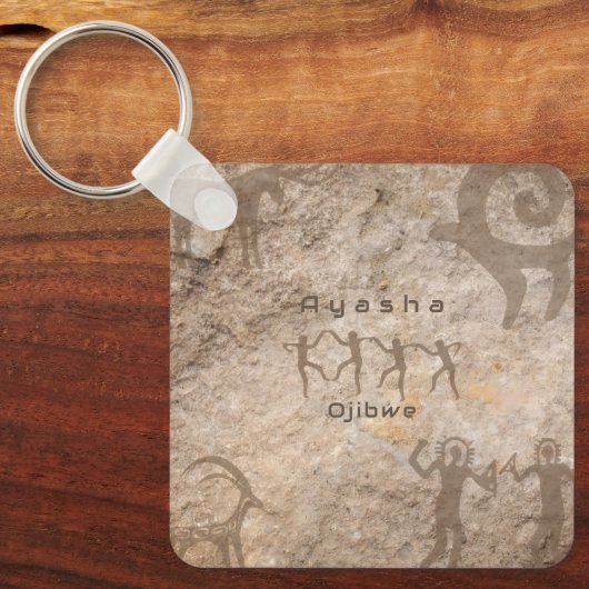 Southwest Petroglyhs Custom Tribe/Name Sleutelhanger (Voorkant)