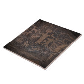 Southwest Petroglyph Black en Brown Ceramic Tile Tegeltje (Zijkant)