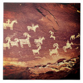 Southwest Petroglyph Ceramic Tile Tegeltje (Voorkant)