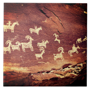 Southwest Petroglyph Ceramic Tile Tegeltje