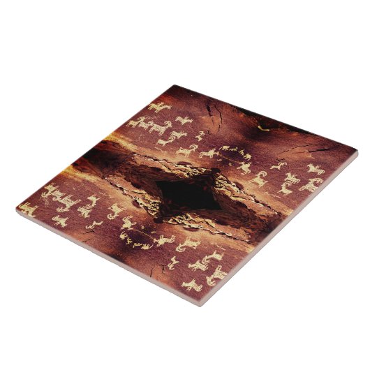 Southwest Petroglyph Ceramic Tile Tegeltje (Zijkant)