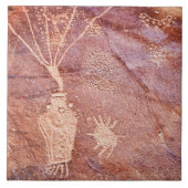 Southwest Petroglyph Ceramic Tile Tegeltje (Voorkant)