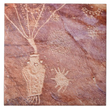 Southwest Petroglyph Ceramic Tile
