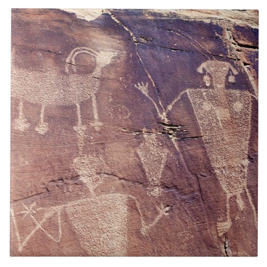 Southwest Petroglyph Ceramic Tile Tegeltje (Voorkant)