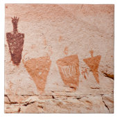 Southwest Petroglyph Ceramic Tile Tegeltje (Voorkant)
