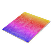 Southwest Petroglyph Deep Fluorescent Ceramic Tile Tegeltje (Zijkant)