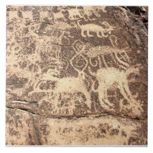 Southwest Petroglyph Hieroglyph Ceramic Tile Tegeltje