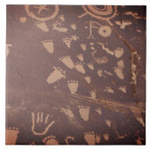 Southwest Petroglyph Native American Footprint ST Tegeltje (Voorkant)