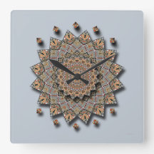 Southwest Pottery Art Mandala wandklok