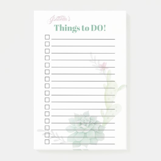 Southwest Prickly Pear Cactus Wat te doen Post-it® Notes (Voorkant)