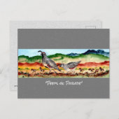 Southwest Quail-woestijn — uniek Briefkaart Waterv (Voorkant / Achterkant)