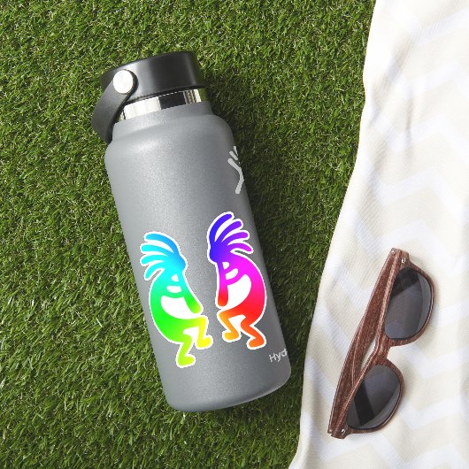 Southwest Rainbow Gradient Kokopelli Pair Sticker (HydroFlask Insitu)