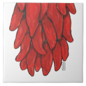 Southwest Red Chili Chili Ristra Mural Bottom Tile Tegeltje (Voorkant)