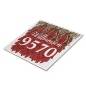 Southwest Red Chili Pepper Custom Name Address #s Tegeltje (Zijkant)