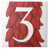 Southwest Red Chili Pepper House Nummer 3 Drie Tegeltje (Voorkant)