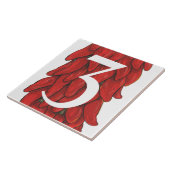 Southwest Red Chili Pepper House Nummer 3 Drie Tegeltje (Zijkant)