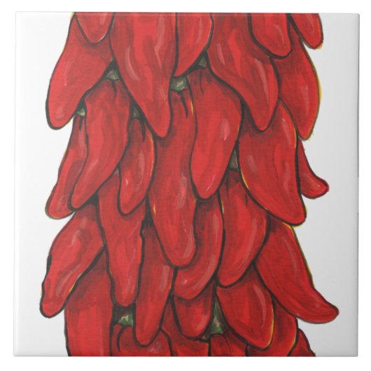 Southwest Red Chili Pepper Ristra Middle Tile No.  Tegeltje (Voorkant)