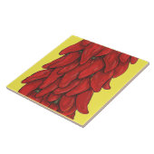 Southwest Red Chili Pepper Ristra Middle Yellow Tegeltje (Zijkant)