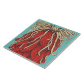 Southwest Red Chili Ristra Top House # Turquoise Tegeltje (Zijkant)