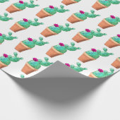 Southwest Red Flowering Potlood Cactus Pattern Cadeaupapier (Hoek)