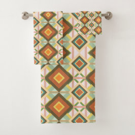 Southwest Retro Pop Art Diamonds Patroon Bad Handdoek