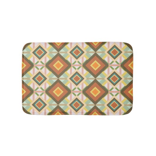 Southwest Retro Pop Art Diamonds Patroon Badmat (Voorkant)