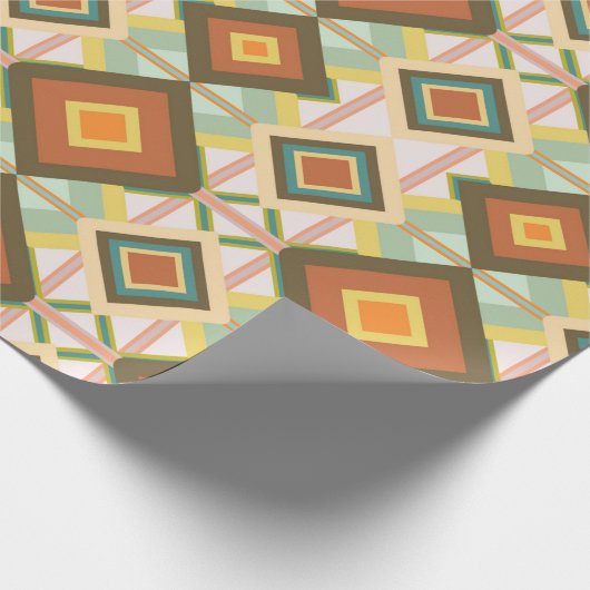 Southwest Retro Pop Art Diamonds Patroon Cadeaupapier (Hoek)