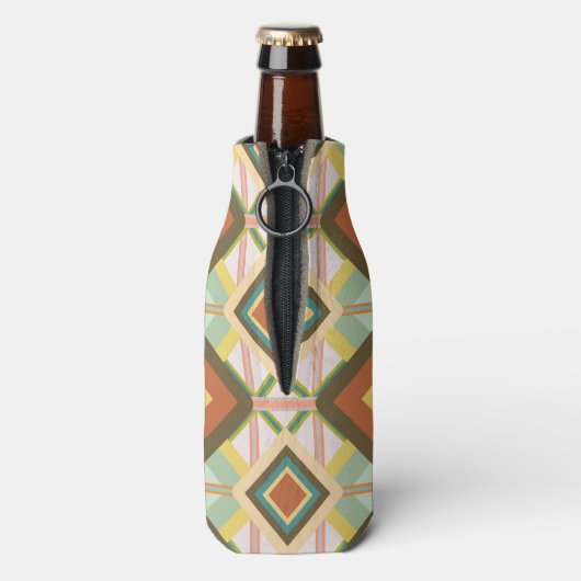 Southwest Retro Pop Art Diamonds Patroon Flesjeskoeler (Fles Achterkant)