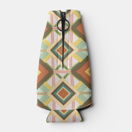 Southwest Retro Pop Art Diamonds Patroon Flesjeskoeler (Achterkant)