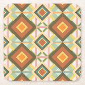 Southwest Retro Pop Art Diamonds Patroon Kartonnen Onderzetters (Voorkant)