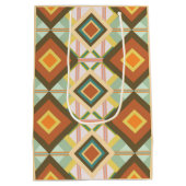 Southwest Retro Pop Art Diamonds Patroon Medium Cadeauzakje (Achterkant)